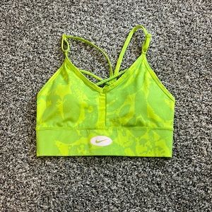 Nike sports bra, neon green, small